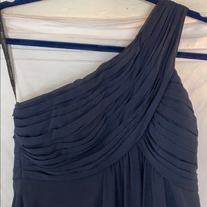 Bill Levkoff navy blue bridesmaid gown